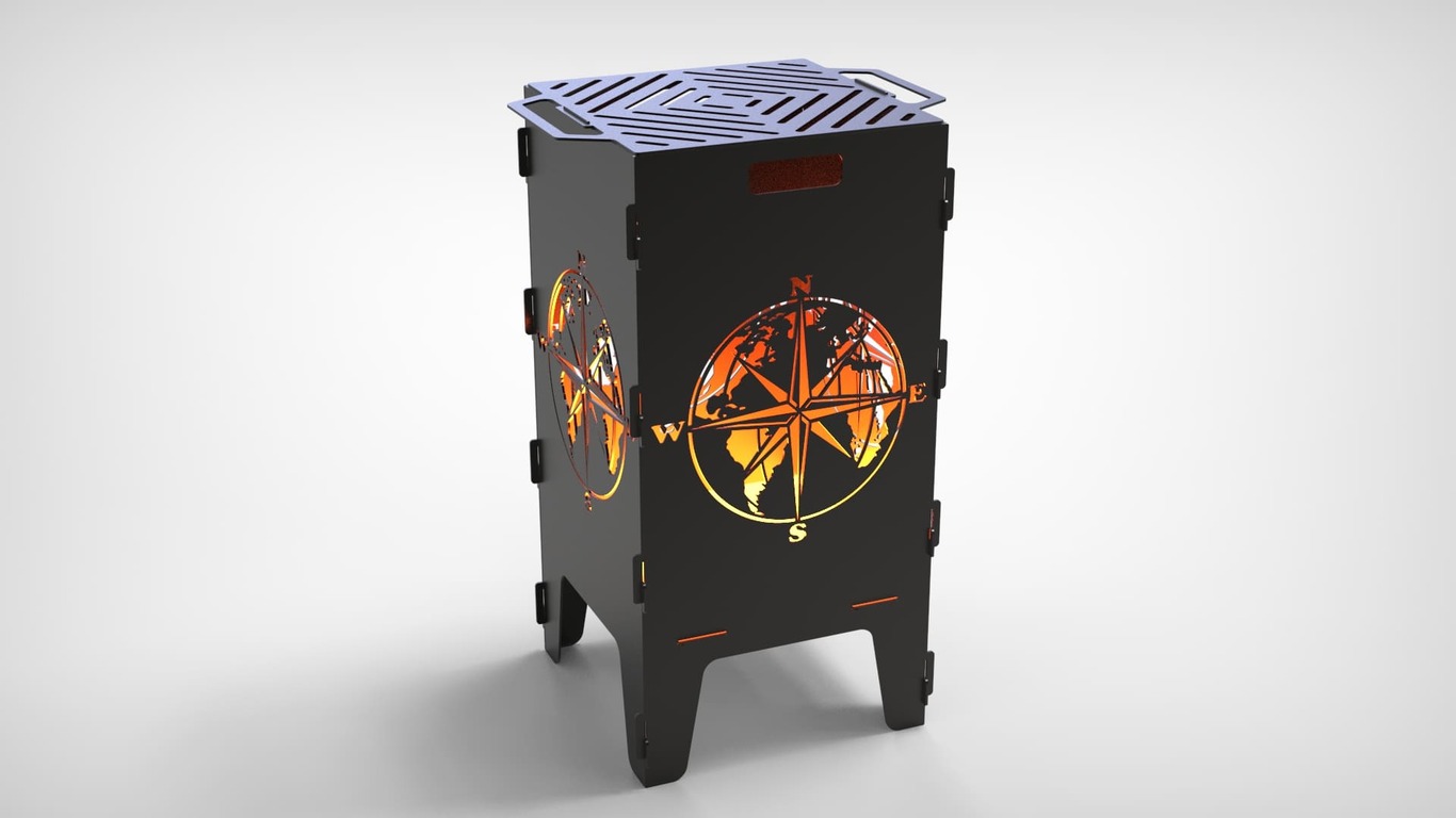 Compass Fire Pit Grill. DXF files for laser, plasma cutting. Фото 2