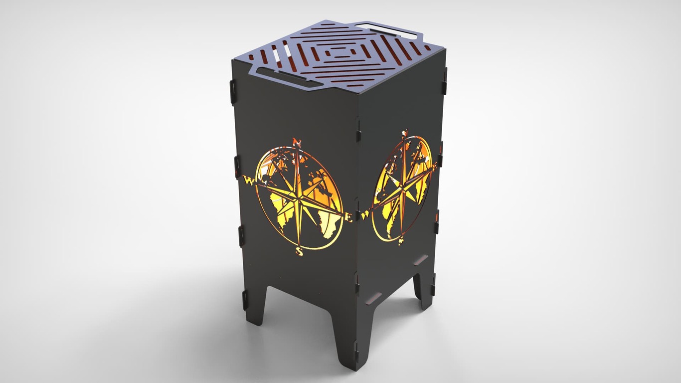 Compass Fire Pit Grill. DXF files for laser, plasma cutting. Фото 4
