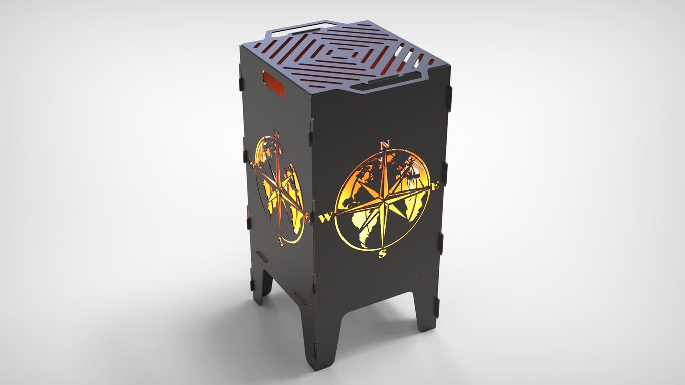 Compass Fire Pit Grill. DXF files for laser, plasma cutting. Фото 5