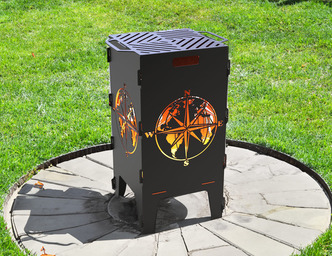 Compass Fire Pit Grill. DXF files for laser, plasma cutting