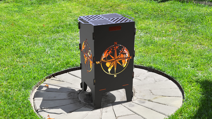 Compass Fire Pit Grill. DXF files for laser, plasma cutting
