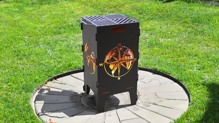 Compass Fire Ring Compass Fire Pit Grill DXF and SVG Art and Design Files for CNC/Laser ...
