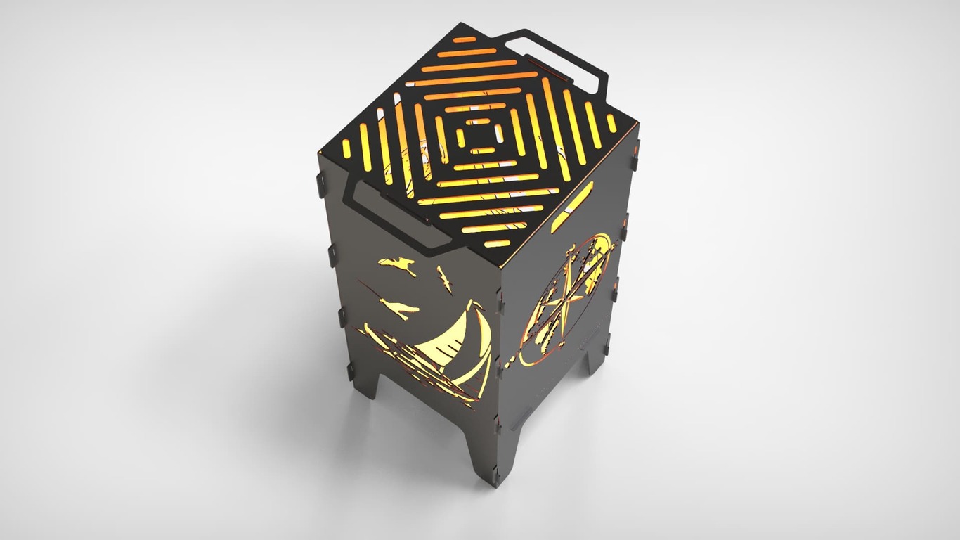 Compass and Sailboat Fire Pit Grill. DXF files for laser, plasma cutting. Фото 5