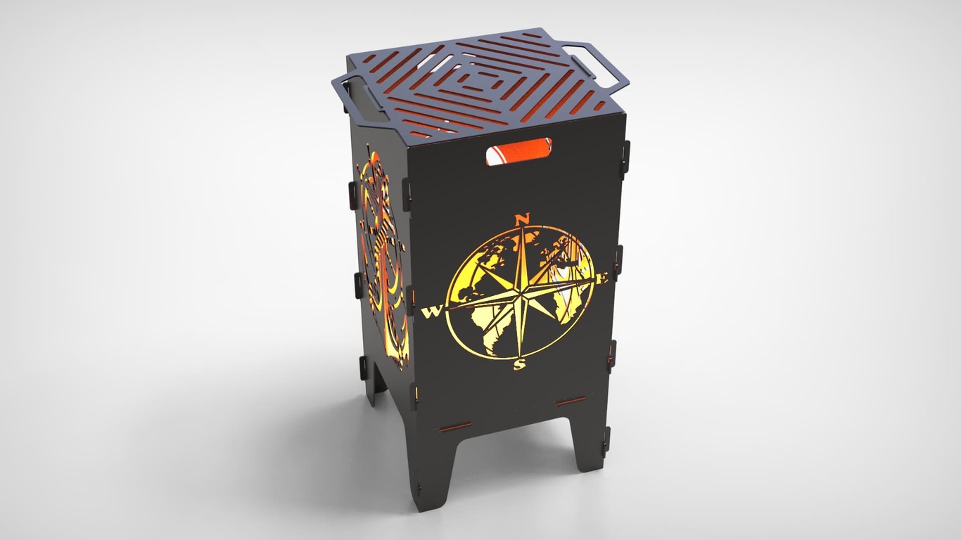 Compass and Anchor Fire Pit Grill. DXF files for laser, plasma cutting. Фото 3