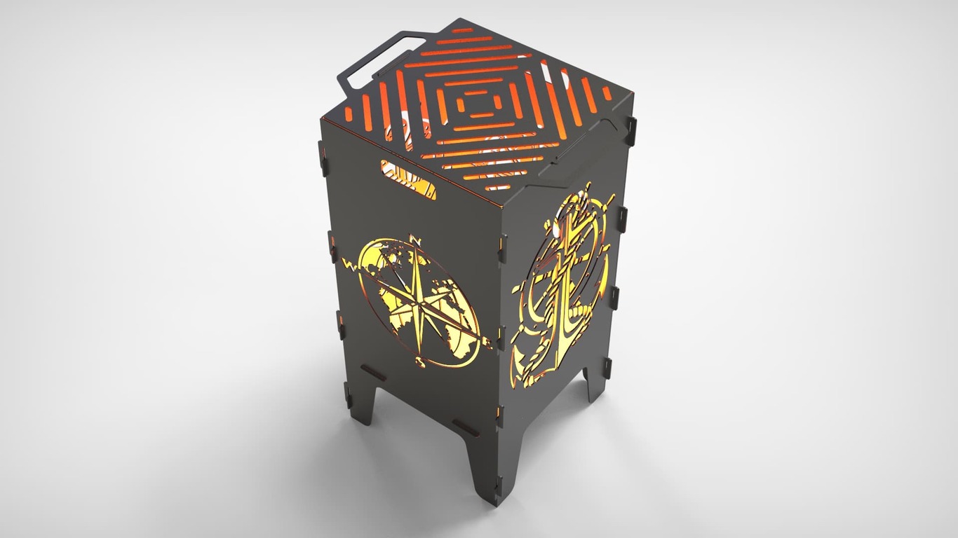 Compass and Anchor Fire Pit Grill. DXF files for laser, plasma cutting. Фото 6