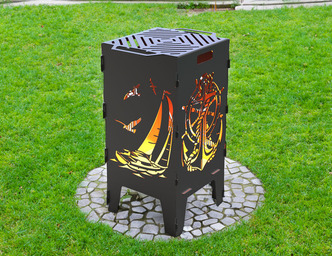 Anchor and Sailboat Fire Pit Grill. DXF files for laser, plasma cutting