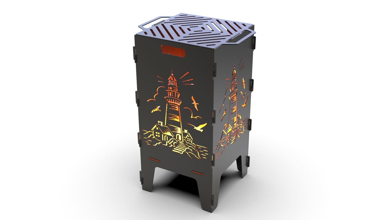 Lighthouse Fire Pit Grill. DXF files for laser, plasma cutting. Фото 2