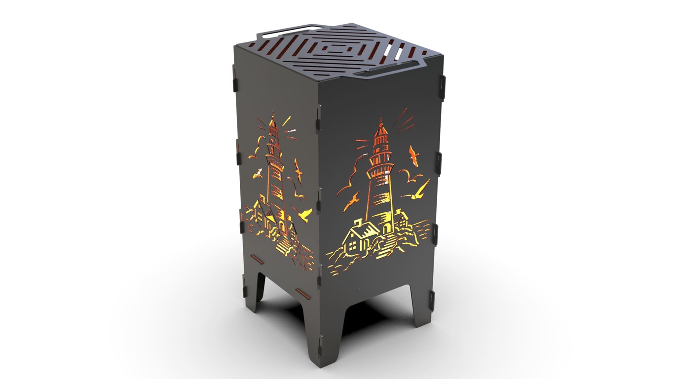 Lighthouse Fire Pit Grill. DXF files for laser, plasma cutting. Фото 4