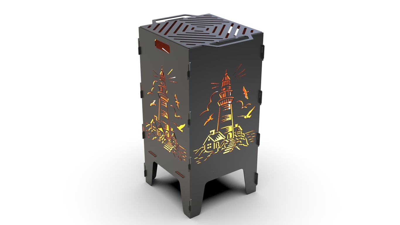 Lighthouse Fire Pit Grill. DXF files for laser, plasma cutting. Фото 3