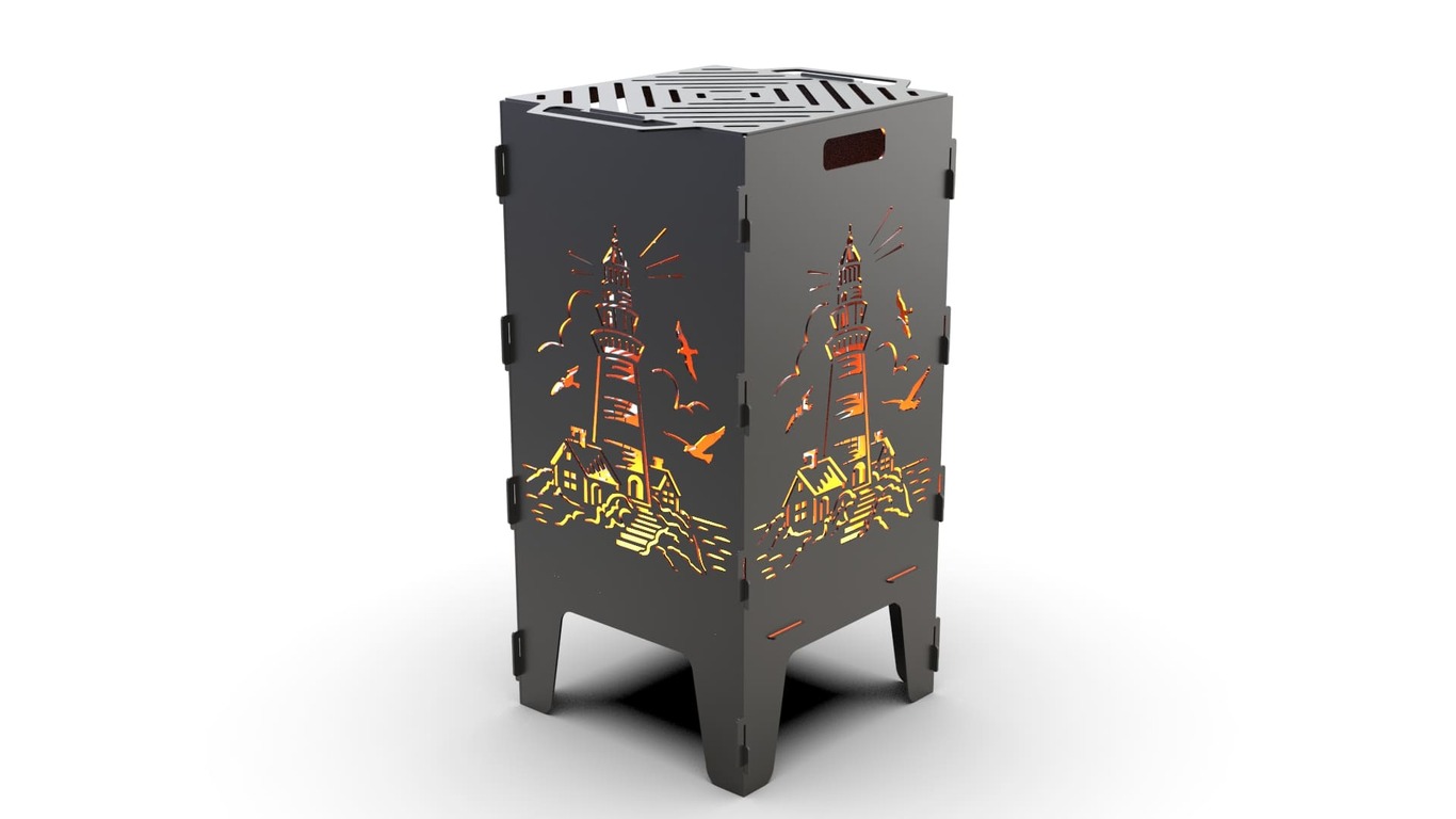 Lighthouse Fire Pit Grill. DXF files for laser, plasma cutting. Фото 5