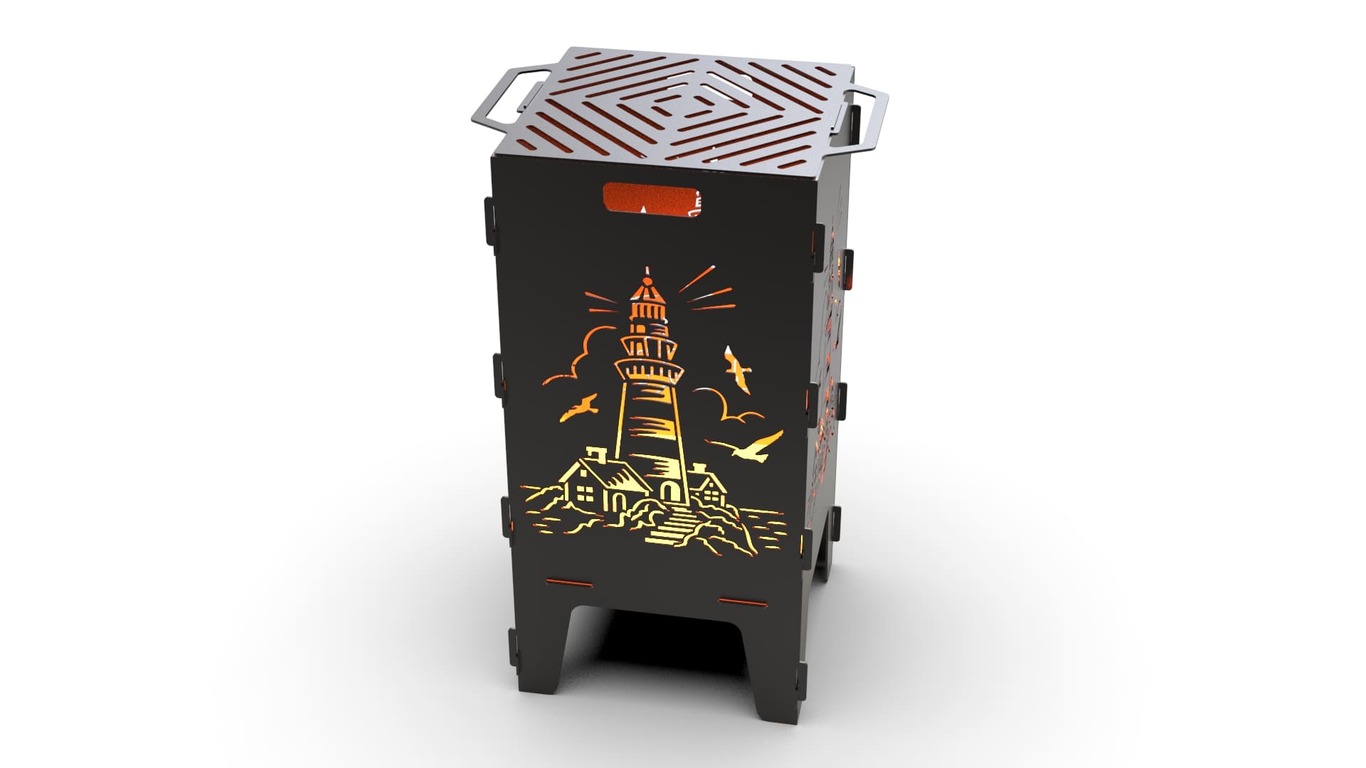 Lighthouse Fire Pit Grill. DXF files for laser, plasma cutting. Фото 6