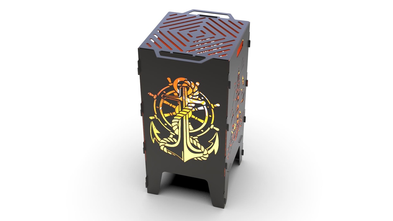Lighthouse and Anchor Fire Pit Grill. DXF files for laser, plasma cutting. Фото 5
