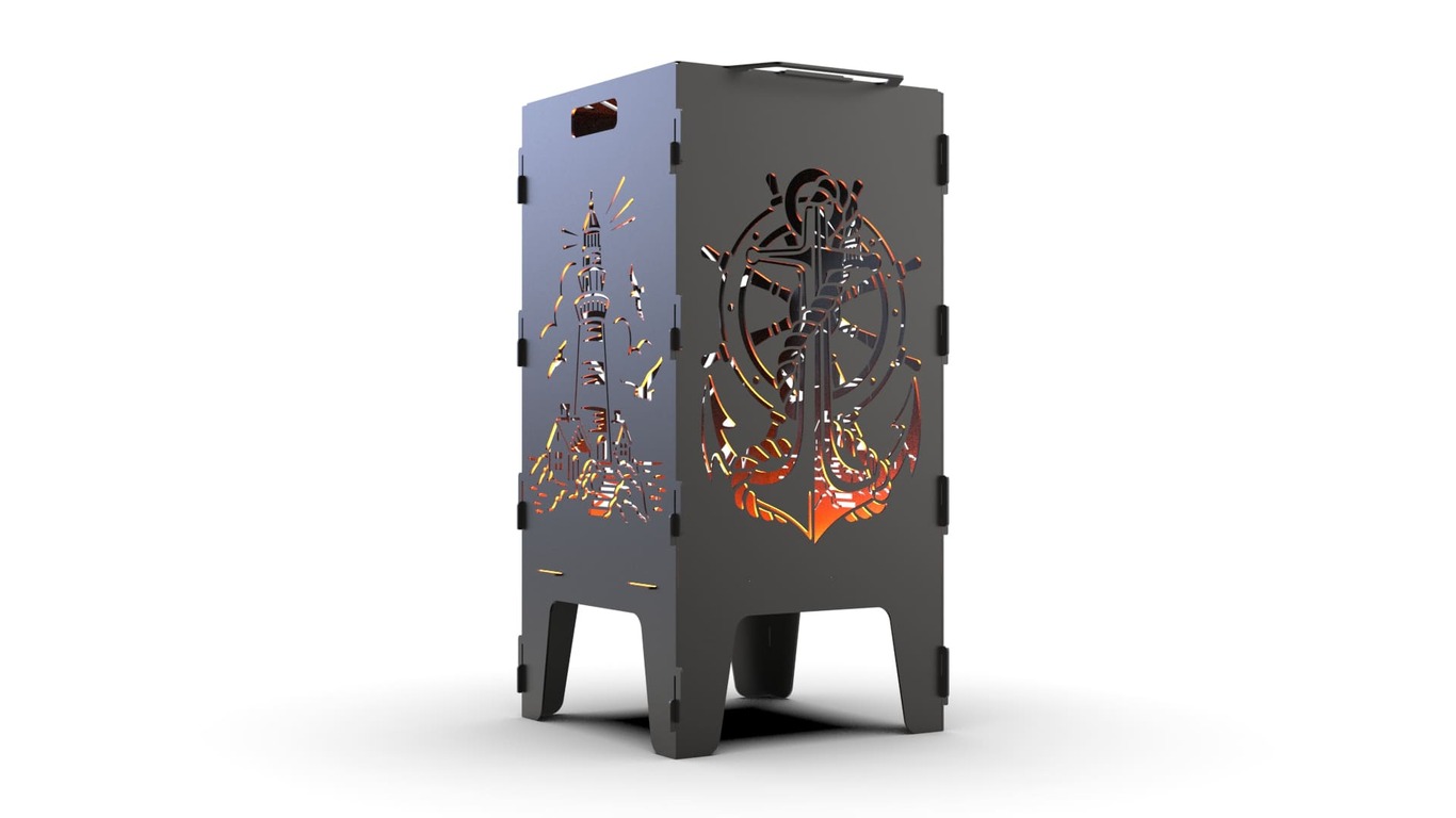 Lighthouse and Anchor Fire Pit Grill. DXF files for laser, plasma cutting. Фото 6