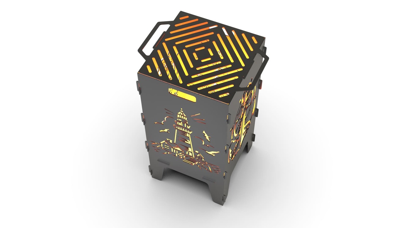 Lighthouse and Anchor Fire Pit Grill. DXF files for laser, plasma cutting. Фото 7