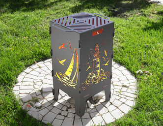 Lighthouse and Sailboat Fire Pit Grill. DXF files for laser, plasma cutting