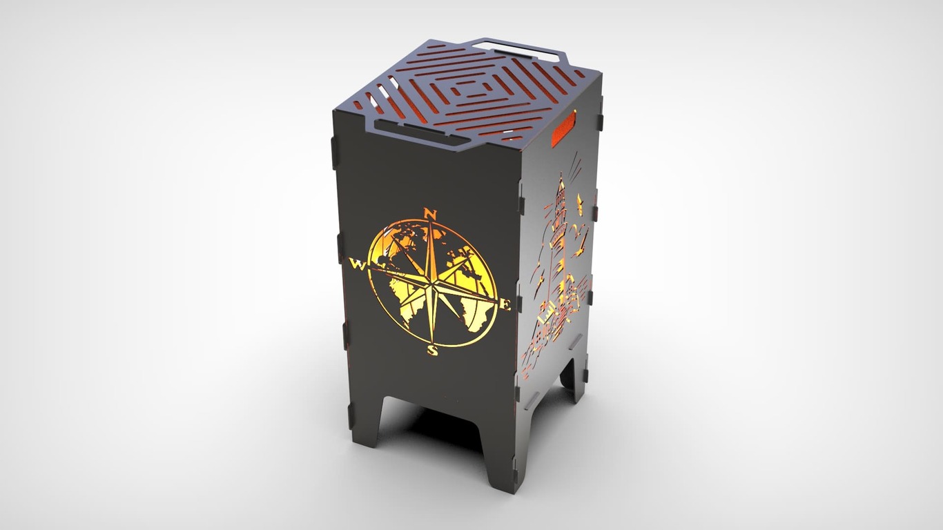 Lighthouse and Compass Fire Pit Grill. DXF files for laser, plasma cutting. Фото 5