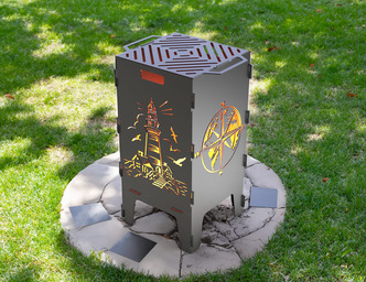 Lighthouse and Compass Fire Pit Grill. DXF files for laser, plasma cutting