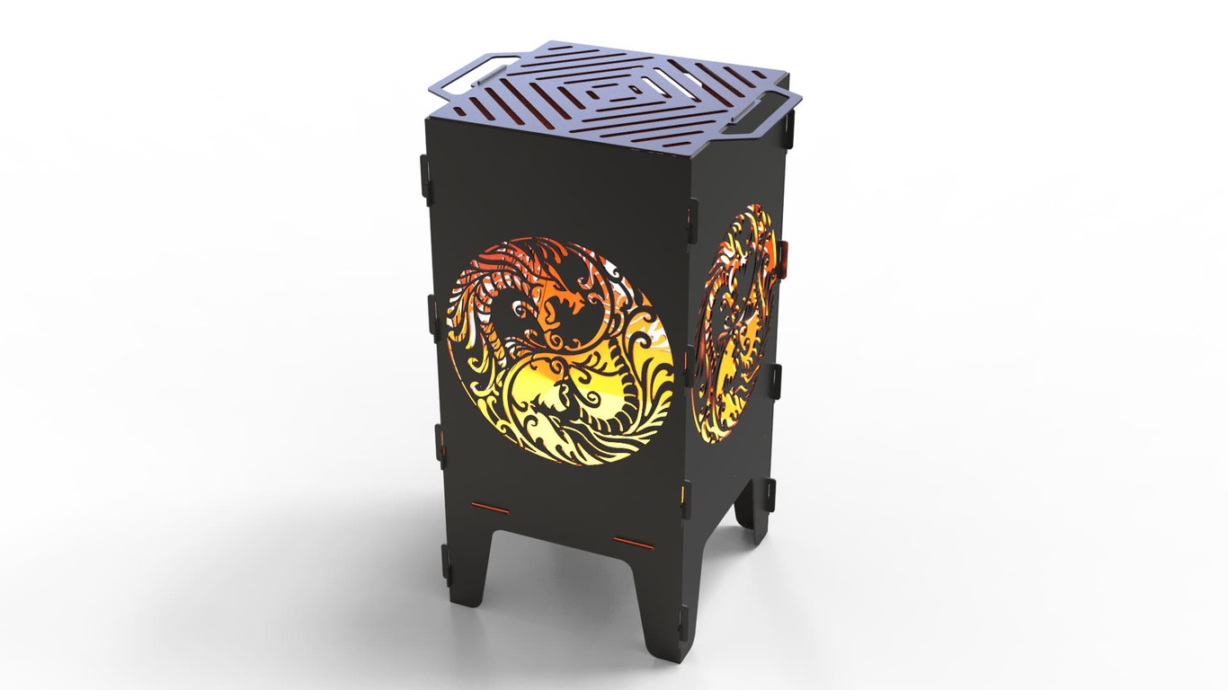 Yin and yang Fire Pit Grill. DXF files for laser, plasma cutting. Фото 2