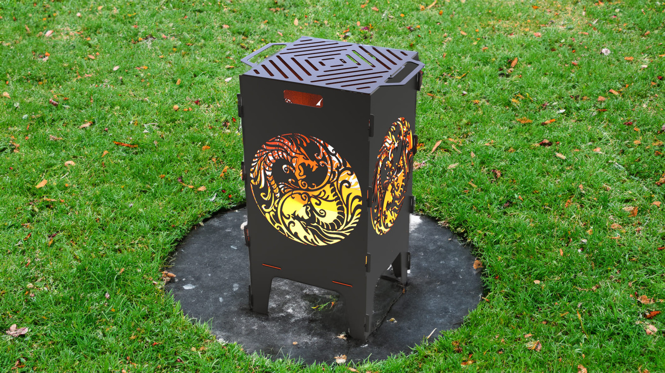 Yin and yang Fire Pit Grill. DXF files for laser, plasma cutting