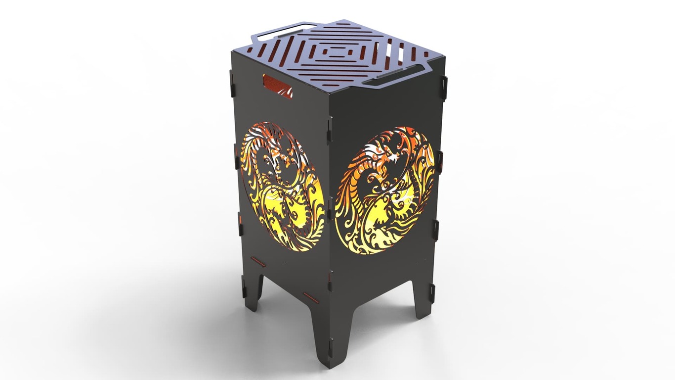 Yin and yang Fire Pit Grill. DXF files for laser, plasma cutting. Фото 4