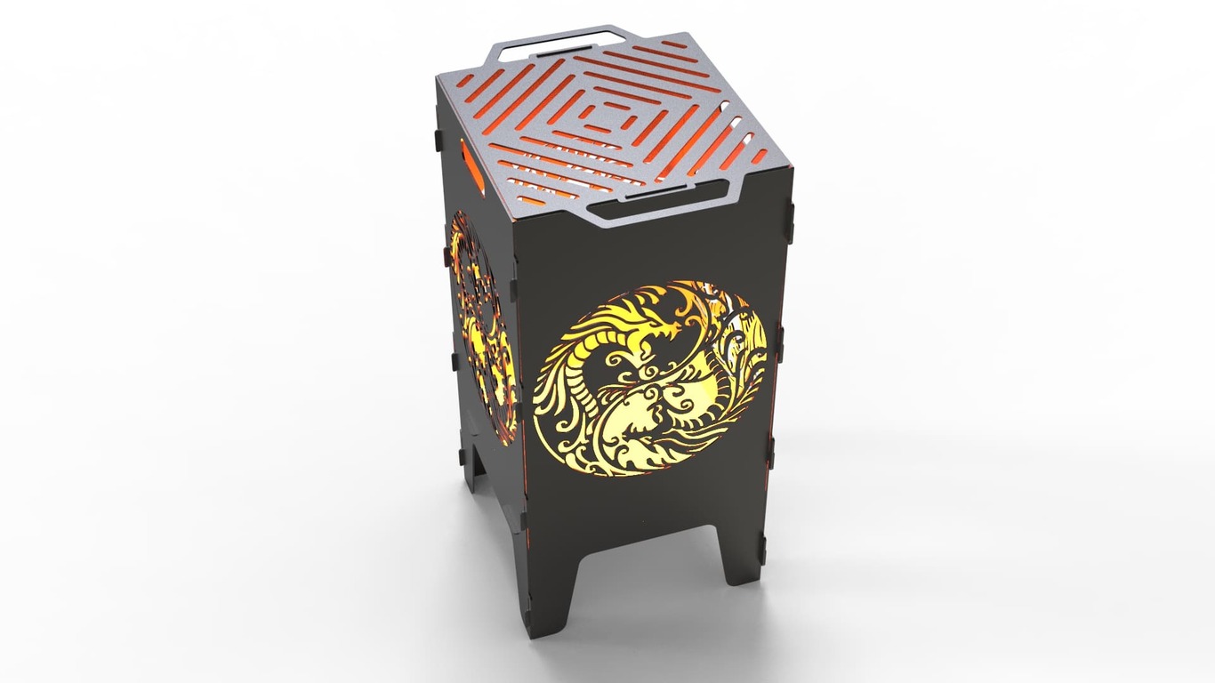 Yin and yang Fire Pit Grill. DXF files for laser, plasma cutting. Фото 5