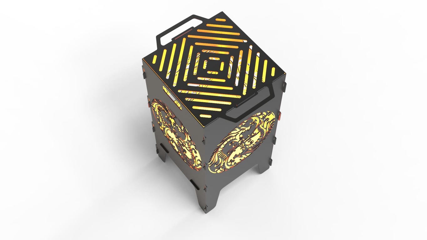 Yin and yang Fire Pit Grill. DXF files for laser, plasma cutting. Фото 6