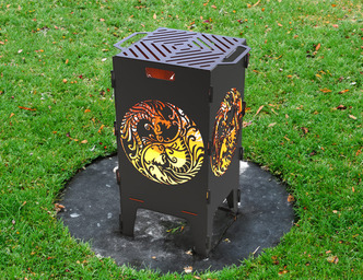 Yin and yang Fire Pit Grill. DXF files for laser, plasma cutting