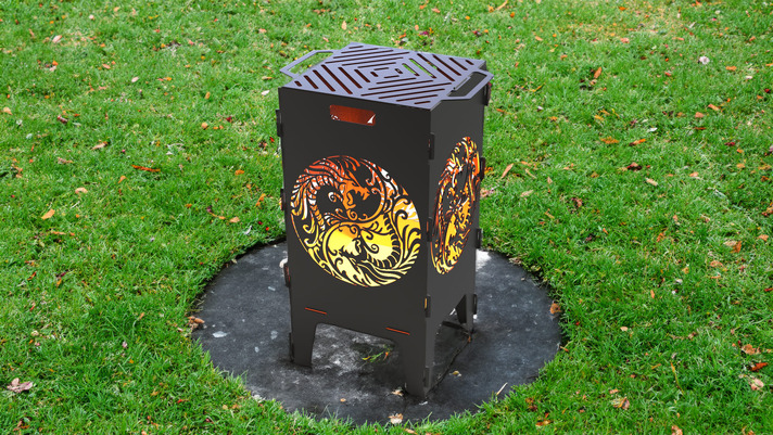 Yin and yang Fire Pit Grill. DXF files for laser, plasma cutting