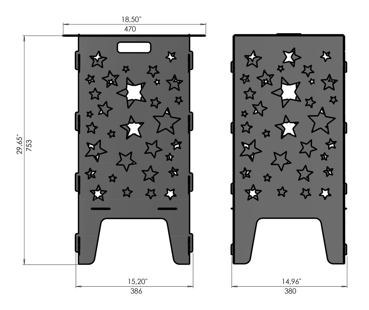 Stars Fire Pit Grill. DXF files for laser, plasma cutting. Фото 8