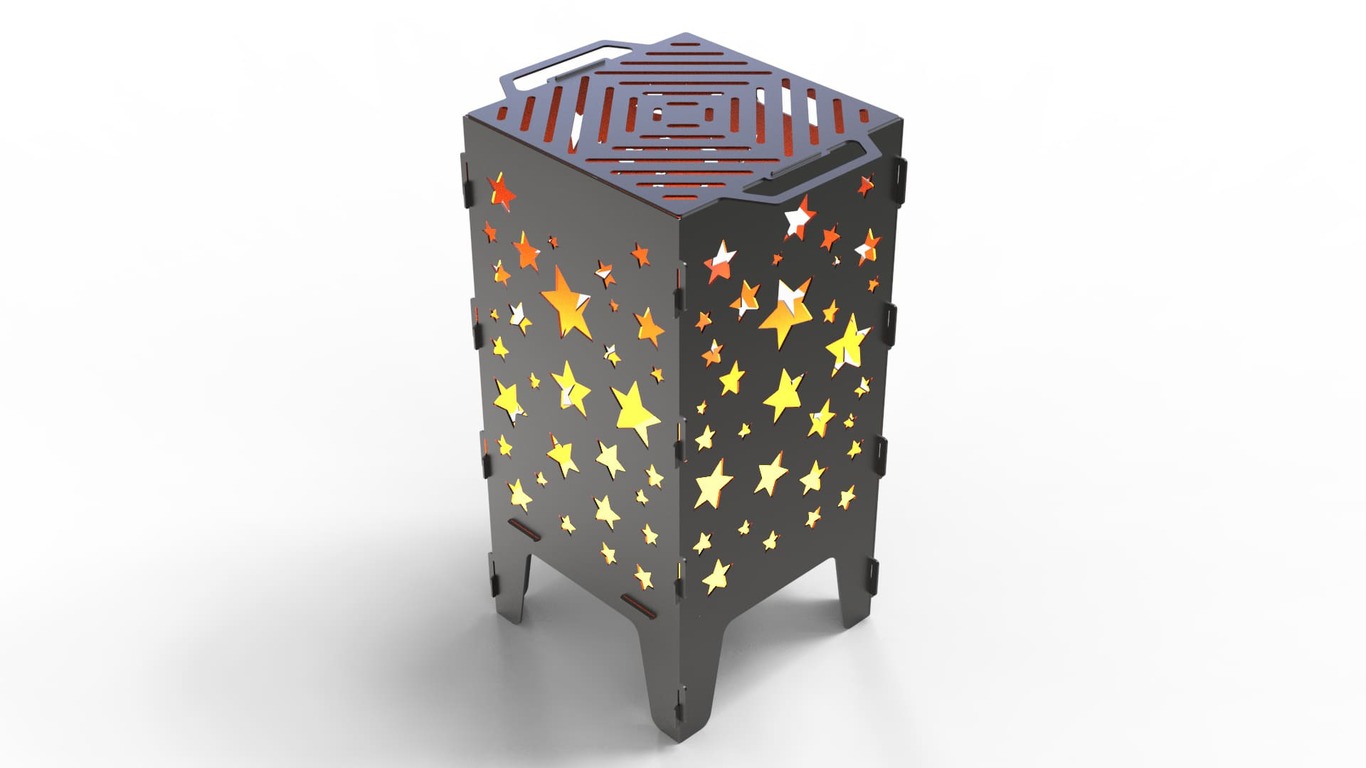 Stars Fire Pit Grill. DXF files for laser, plasma cutting. Фото 2