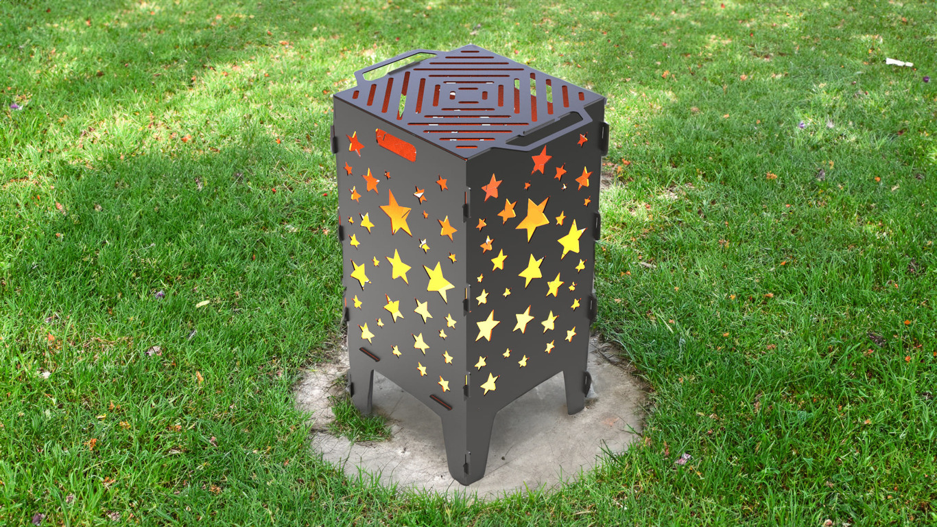 Stars Fire Pit Grill. DXF files for laser, plasma cutting