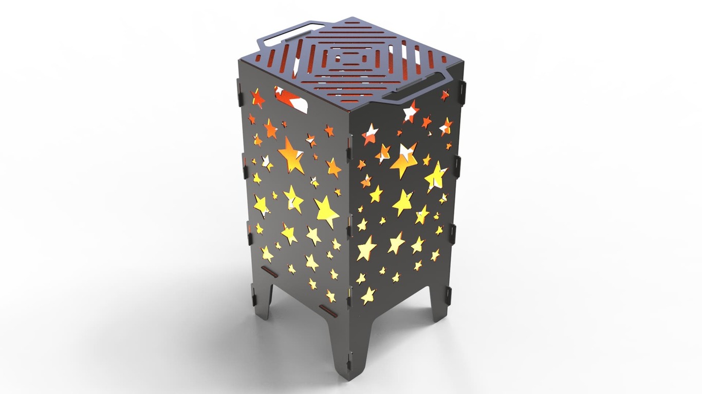 Stars Fire Pit Grill. DXF files for laser, plasma cutting. Фото 4