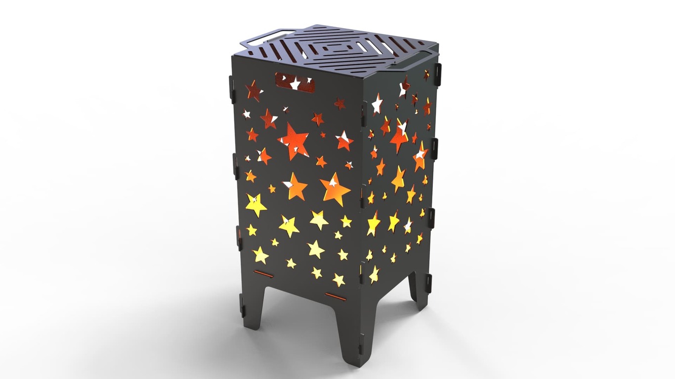 Stars Fire Pit Grill. DXF files for laser, plasma cutting. Фото 3