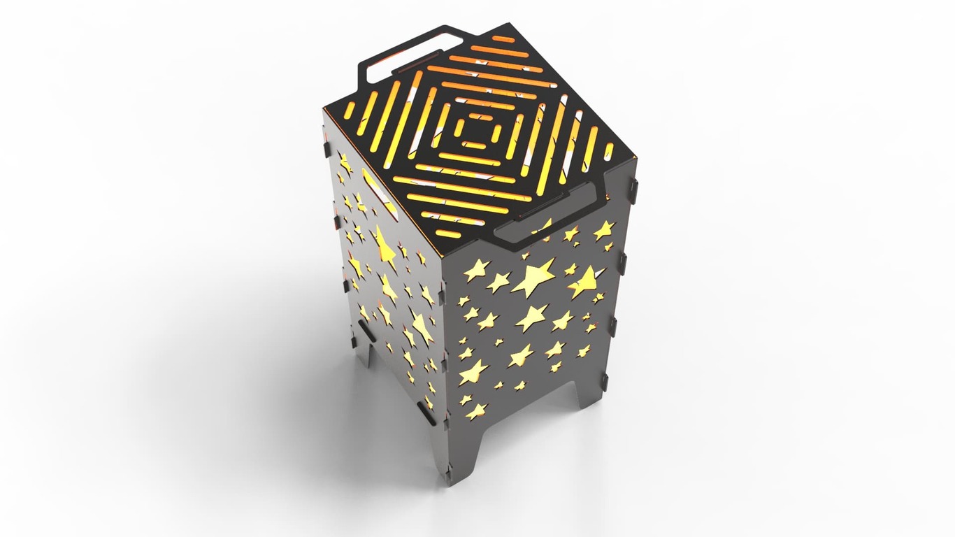 Stars Fire Pit Grill. DXF files for laser, plasma cutting. Фото 6