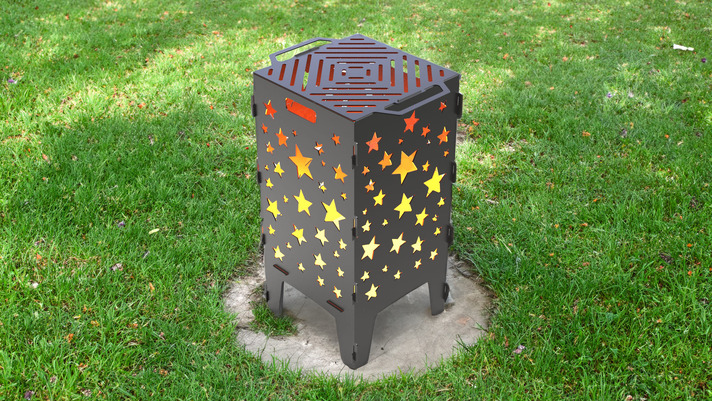 Stars Fire Pit Grill. DXF files for laser, plasma cutting