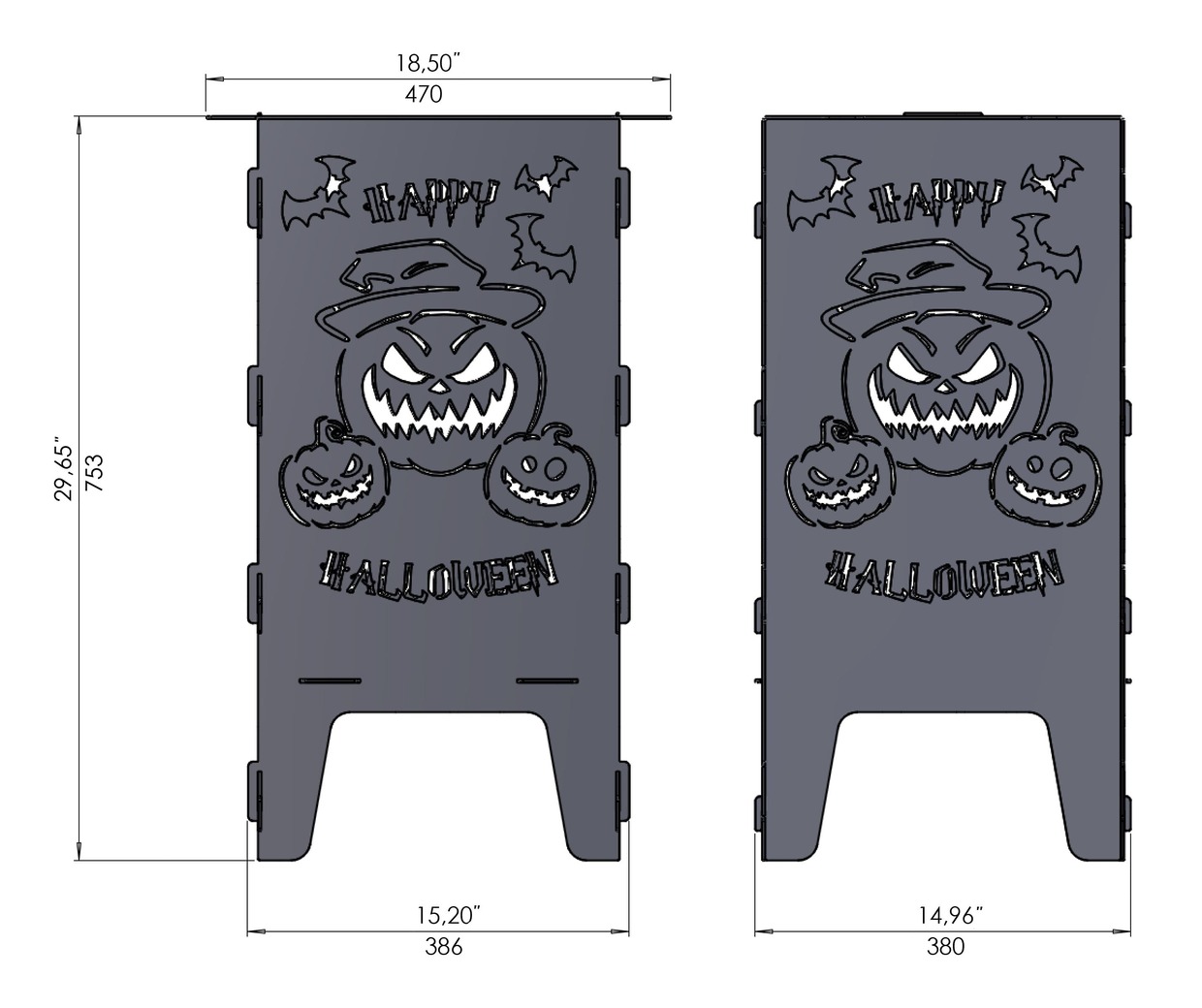 Halloween Fire Pit Grill. DXF files for laser, plasma cutting. Фото 9