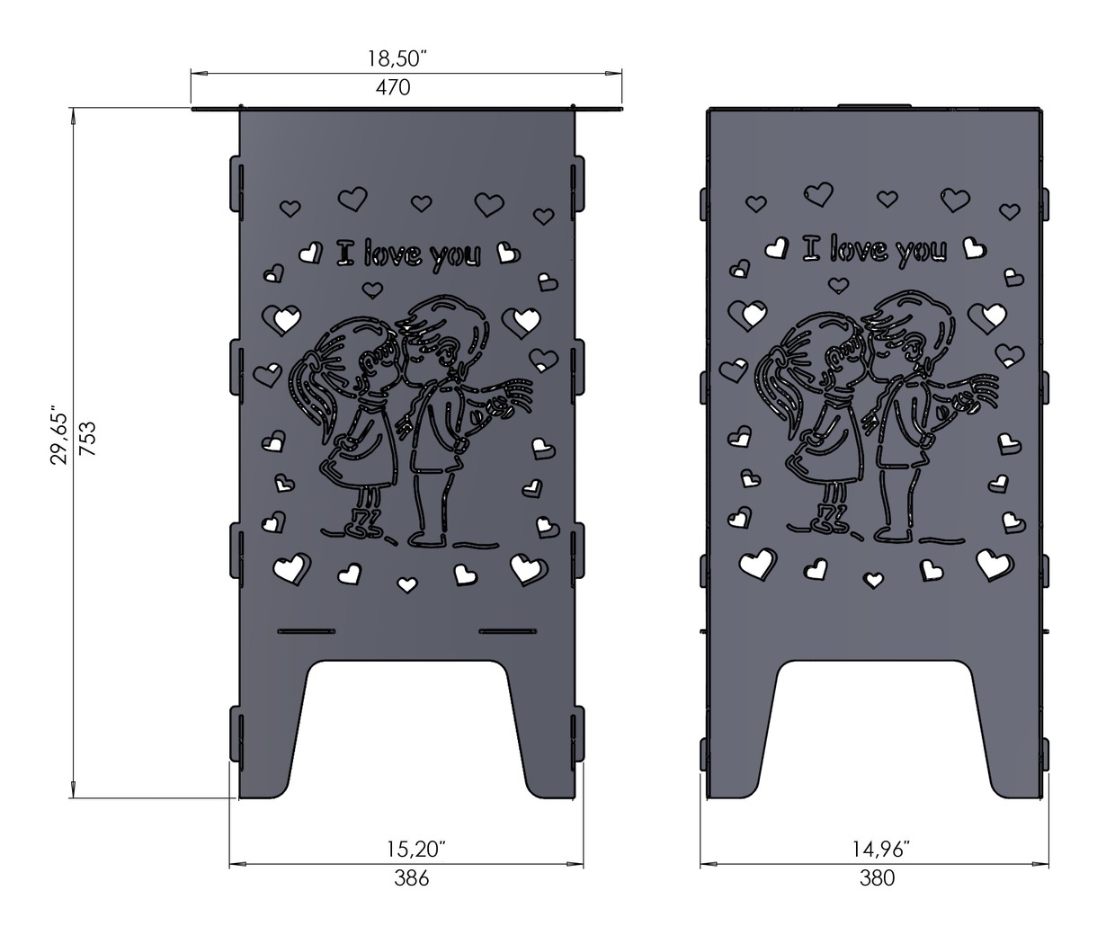 Romantic Fire Pit Grill. DXF files for laser, plasma cutting. Фото 8
