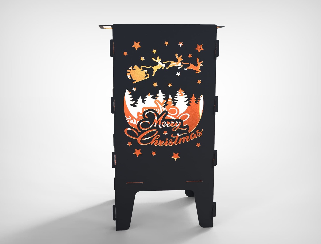 Merry Christmas Fire Pit Grill. DXF files for laser, plasma cutting. Фото 5