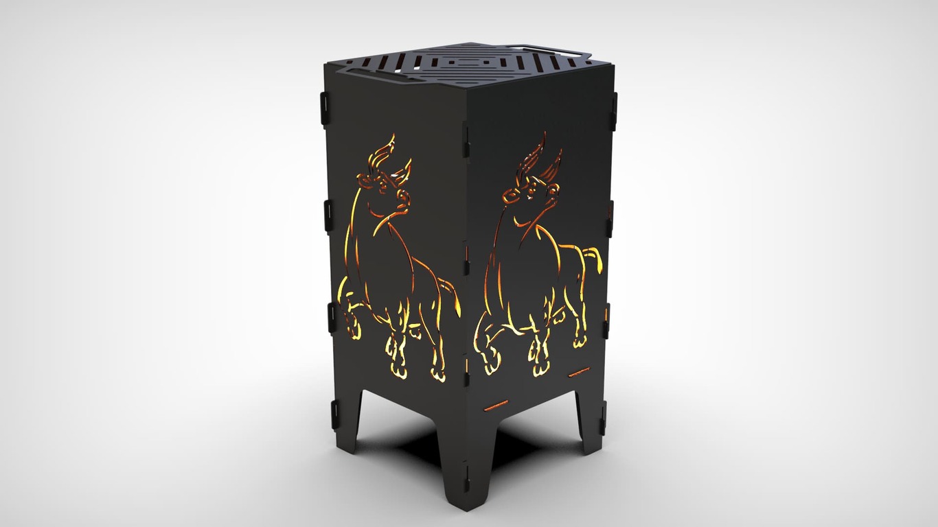 Bull Fire Pit Grill. DXF files for laser, plasma cutting. Фото 2