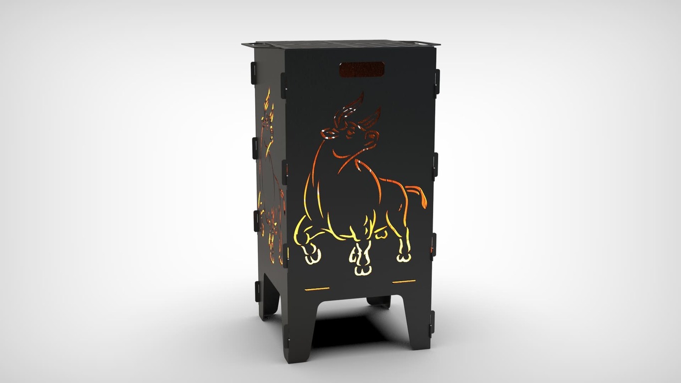 Bull Fire Pit Grill. DXF files for laser, plasma cutting. Фото 4