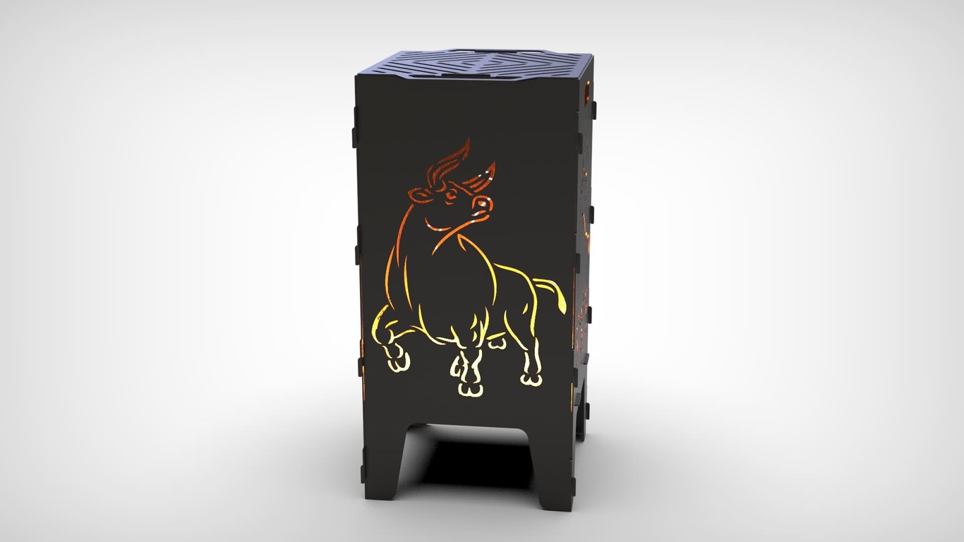 Bull Fire Pit Grill. DXF files for laser, plasma cutting. Фото 6