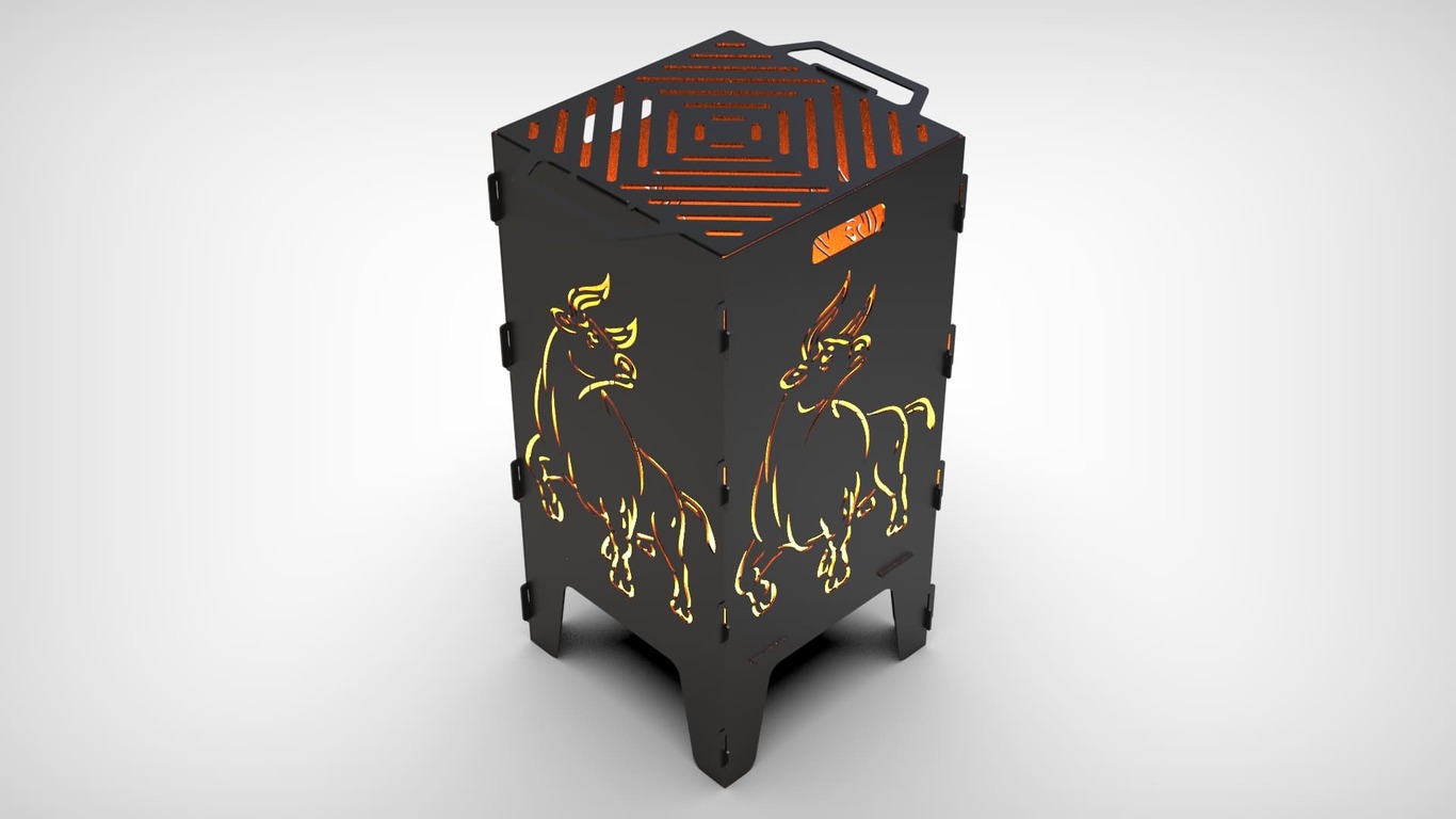 Bull Fire Pit Grill. DXF files for laser, plasma cutting. Фото 7