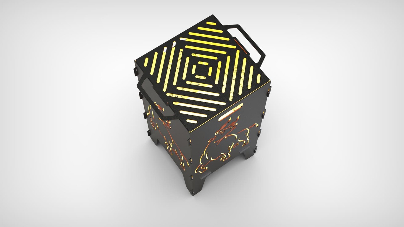 Bull Fire Pit Grill. DXF files for laser, plasma cutting. Фото 9