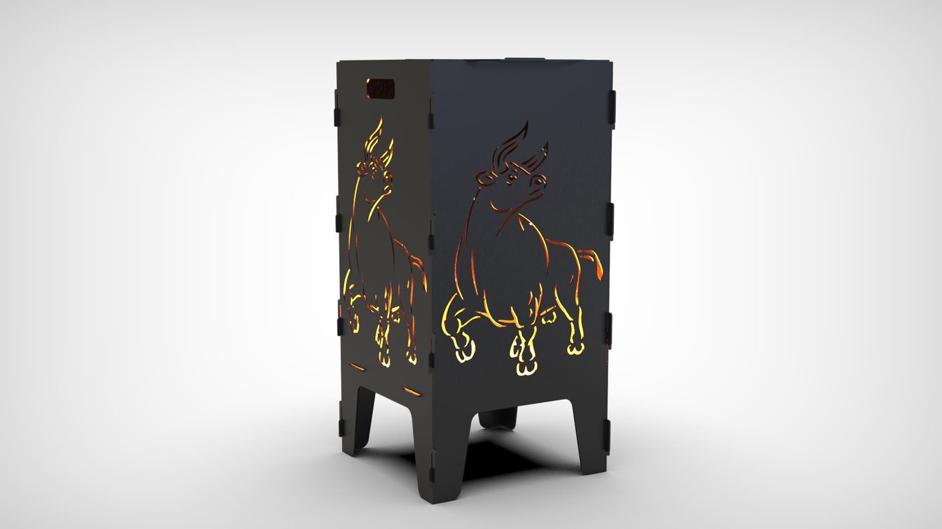 Bull Fire Pit Grill. DXF files for laser, plasma cutting. Фото 8