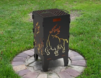 Bull Fire Pit Grill. DXF files for laser, plasma cutting