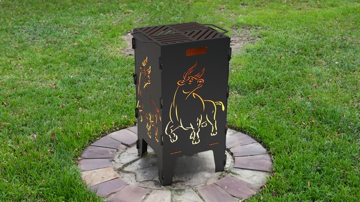 Bull Fire Pit Grill. DXF files for laser, plasma cutting