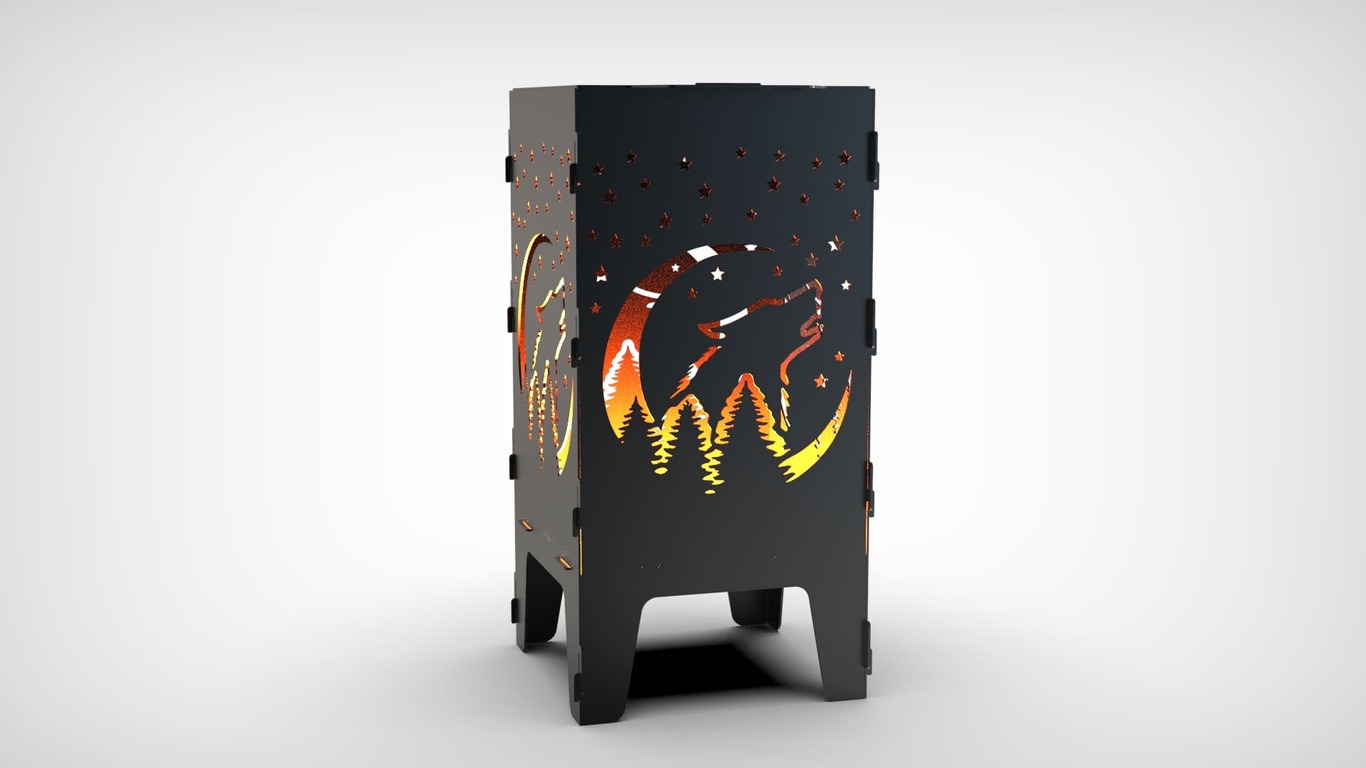 Wolf Fire Pit Grill. DXF files for laser, plasma cutting. Фото 3