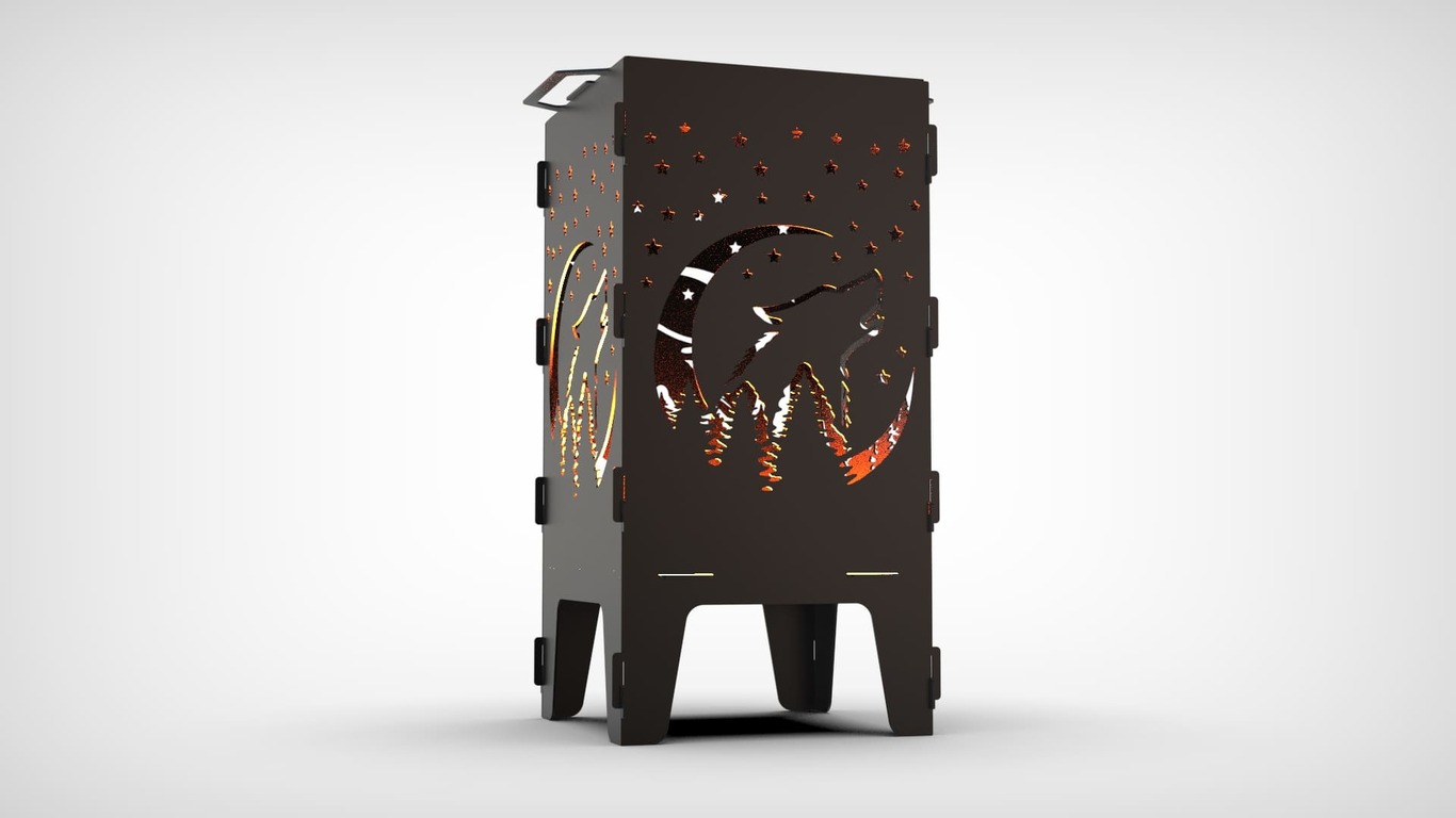 Wolf Fire Pit Grill. DXF files for laser, plasma cutting. Фото 4