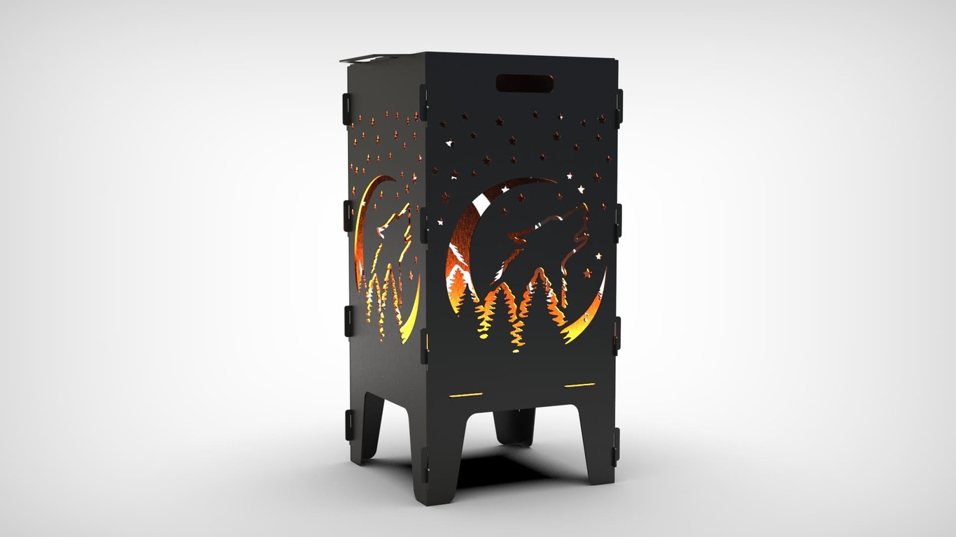 Wolf Fire Pit Grill. DXF files for laser, plasma cutting. Фото 9