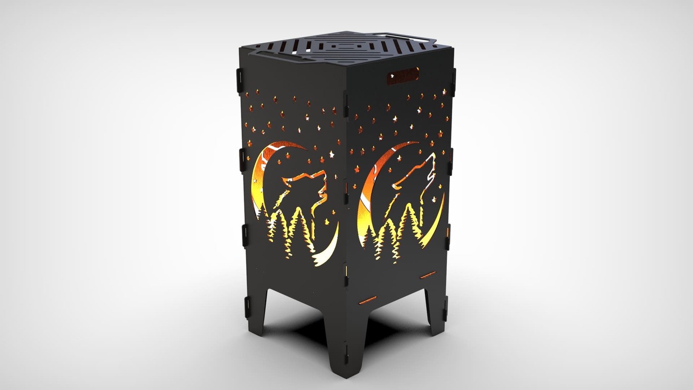 Wolf Fire Pit Grill. DXF files for laser, plasma cutting. Фото 10